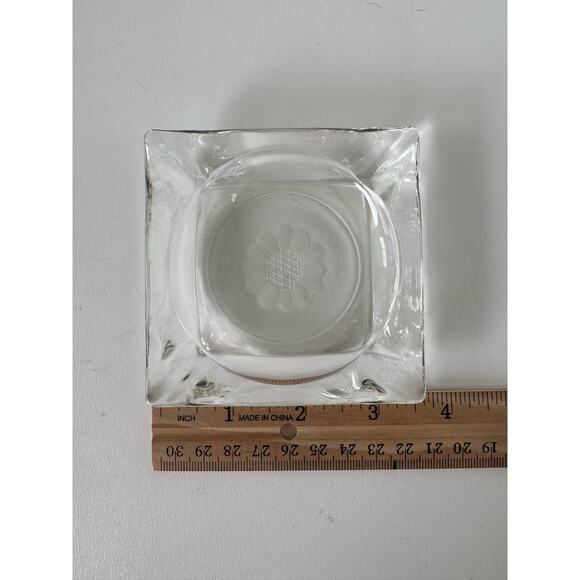 Vintage W J Hughes "Cornflower" ashtray with etched flower center, 2 available - Picture 4 of 5
